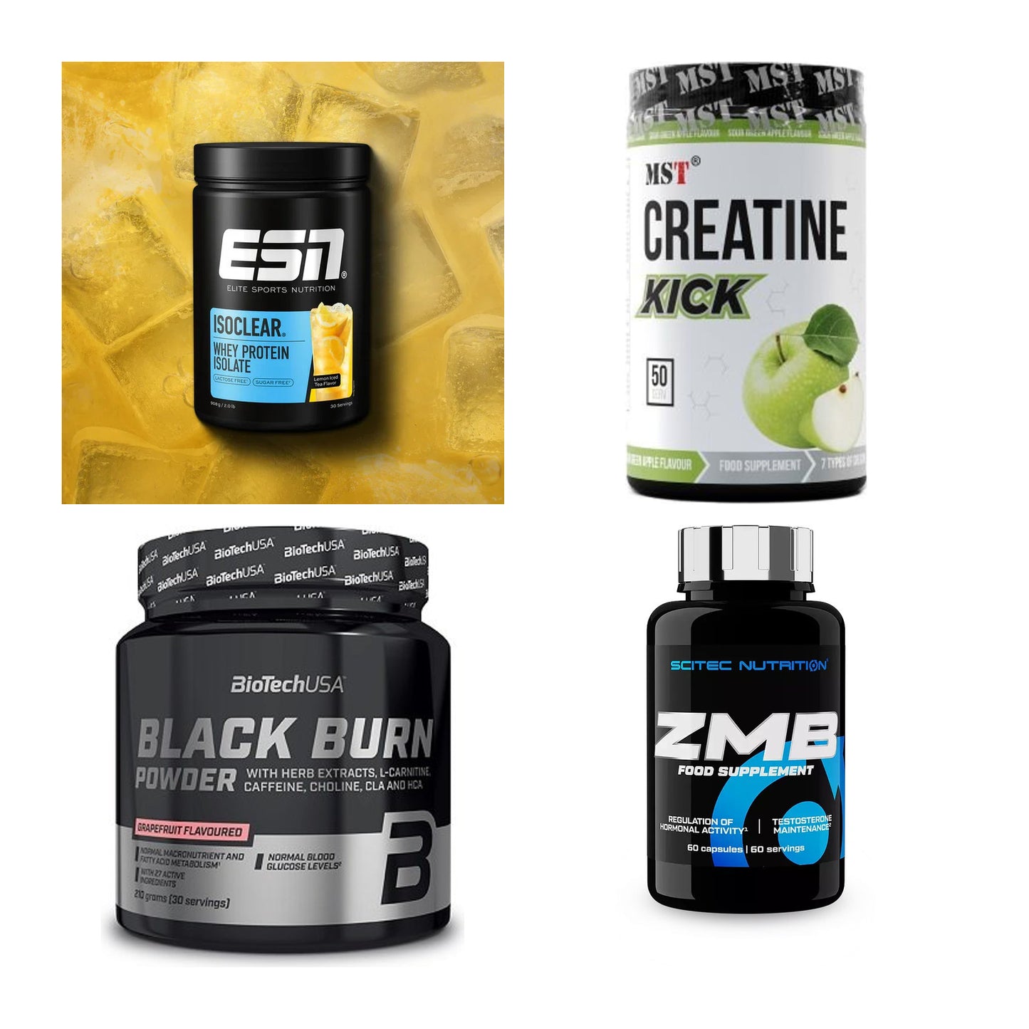 Wettkampfvorbereitung: ESN ISOCLEAR + MST Creatine + 2 weitere – alle enthaltenen Artikel
