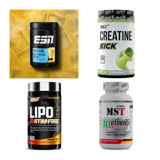 Wettkampfvorbereitung: ESN ISOCLEAR + MST Creatine + 2 weitere – alle enthaltenen Artikel