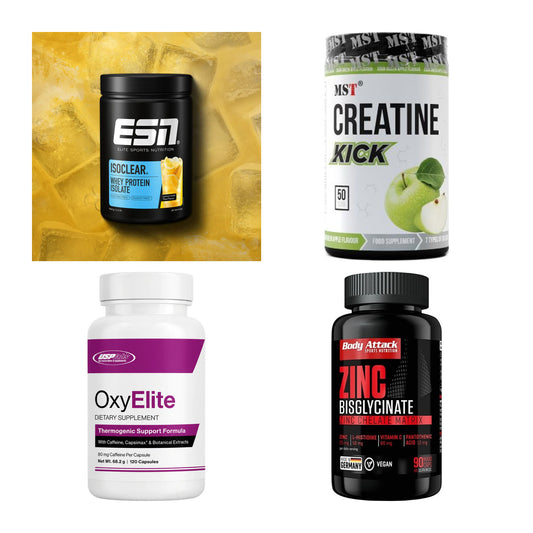 Wettkampfvorbereitung: ESN ISOCLEAR + MST Creatine + 2 weitere – alle enthaltenen Artikel