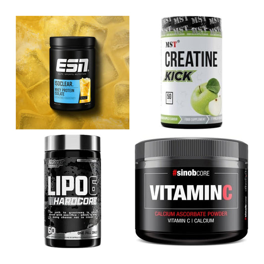 Wettkampfvorbereitung: ESN ISOCLEAR + MST Creatine + 2 weitere – alle enthaltenen Artikel