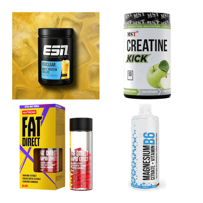 Wettkampfvorbereitung: ESN ISOCLEAR + MST Creatine + 2 weitere – alle enthaltenen Artikel