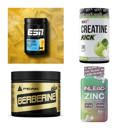 Wettkampfvorbereitung: ESN ISOCLEAR + MST Creatine + 2 weitere – alle enthaltenen Artikel