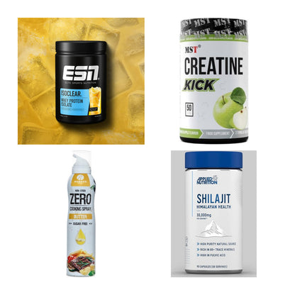 Wettkampfvorbereitung: ESN ISOCLEAR + MST Creatine + 2 weitere – alle enthaltenen Artikel