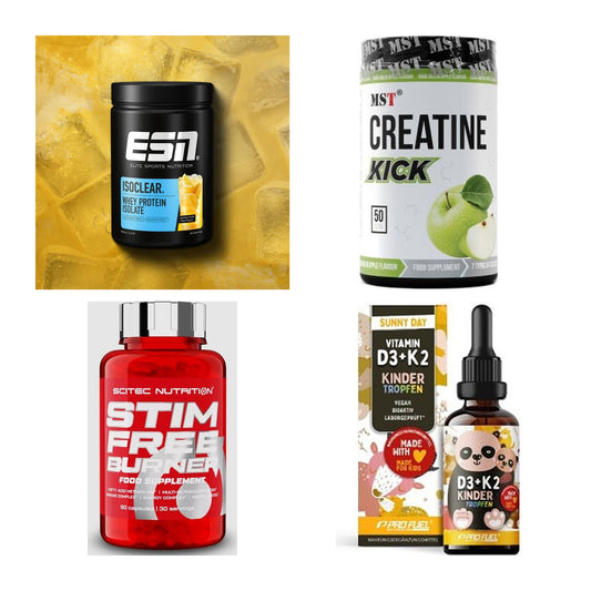 Wettkampfvorbereitung: ESN ISOCLEAR + MST Creatine + 2 weitere – alle enthaltenen Artikel