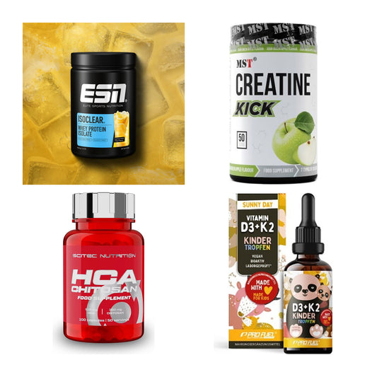 Wettkampfvorbereitung: ESN ISOCLEAR + MST Creatine + 2 weitere – alle enthaltenen Artikel