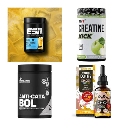 Wettkampfvorbereitung: ESN ISOCLEAR + MST Creatine + 2 weitere – alle enthaltenen Artikel