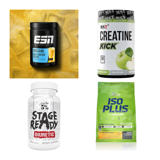 Wettkampfvorbereitung: ESN ISOCLEAR + MST Creatine + 2 weitere – alle enthaltenen Artikel
