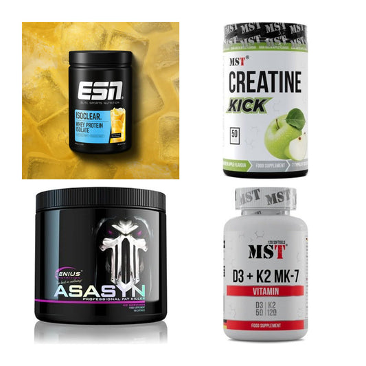 Wettkampfvorbereitung: ESN ISOCLEAR + MST Creatine + 2 weitere – alle enthaltenen Artikel