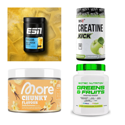 Wettkampfvorbereitung: ESN ISOCLEAR + MST Creatine + 2 weitere – alle enthaltenen Artikel