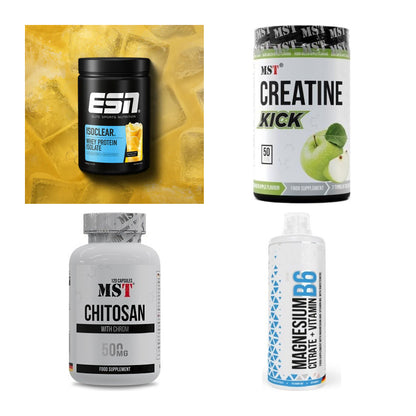 Wettkampfvorbereitung: ESN ISOCLEAR + MST Creatine + 2 weitere – alle enthaltenen Artikel