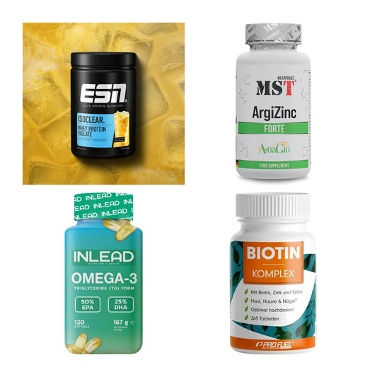 Wettkampfvorbereitung: ESN ISOCLEAR + MST ArgiZinc + 2 weitere – alle enthaltenen Artikel