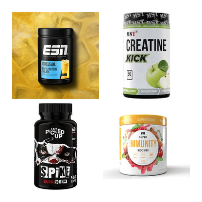 Wettkampfvorbereitung: ESN ISOCLEAR + MST Creatine + 2 weitere – alle enthaltenen Artikel