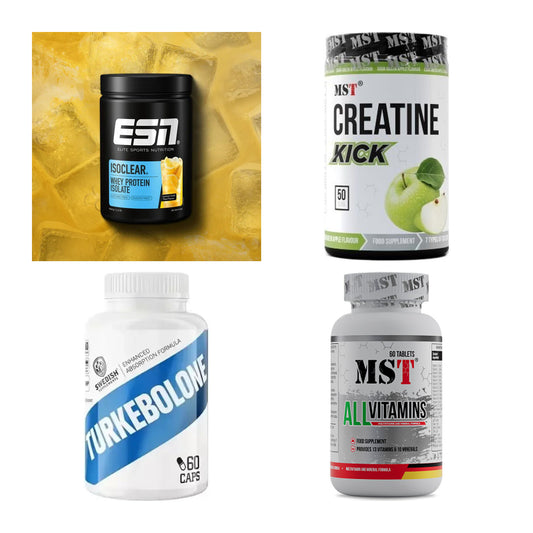 Wettkampfvorbereitung: ESN ISOCLEAR + MST Creatine + 2 weitere – alle enthaltenen Artikel