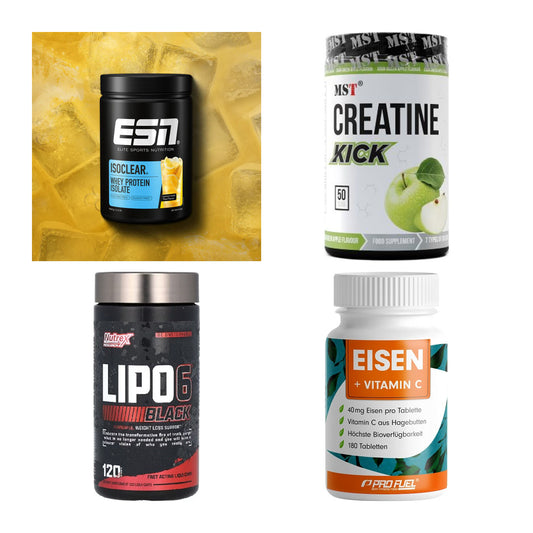 Wettkampfvorbereitung: ESN ISOCLEAR + MST Creatine + 2 weitere – alle enthaltenen Artikel