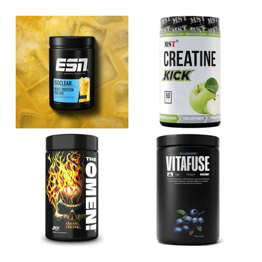 Wettkampfvorbereitung: ESN ISOCLEAR + MST Creatine + 2 weitere – alle enthaltenen Artikel