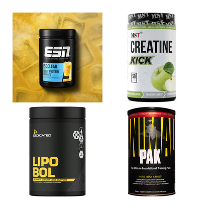 Wettkampfvorbereitung: ESN ISOCLEAR + MST Creatine + 2 weitere – alle enthaltenen Artikel