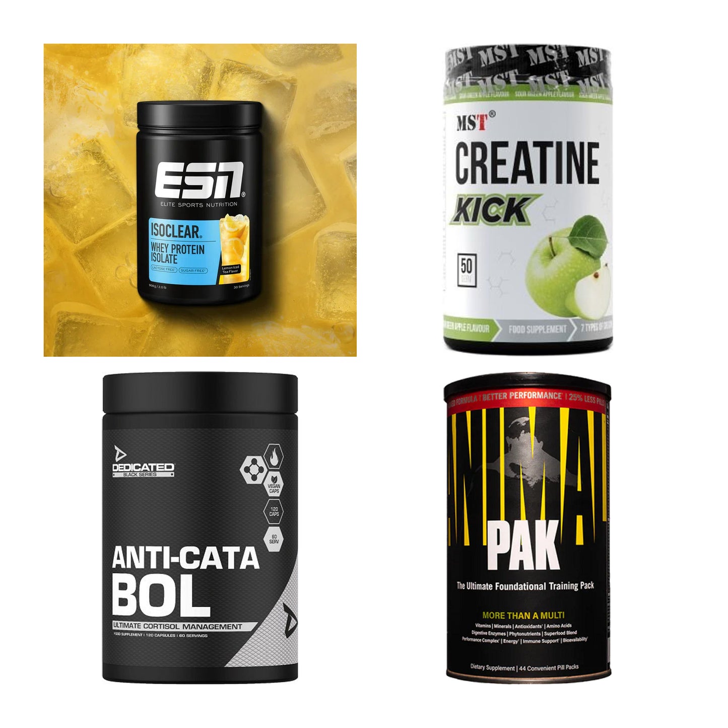 Wettkampfvorbereitung: ESN ISOCLEAR + MST Creatine + 2 weitere – alle enthaltenen Artikel