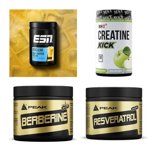 Wettkampfvorbereitung: ESN ISOCLEAR + MST Creatine + 2 weitere – alle enthaltenen Artikel