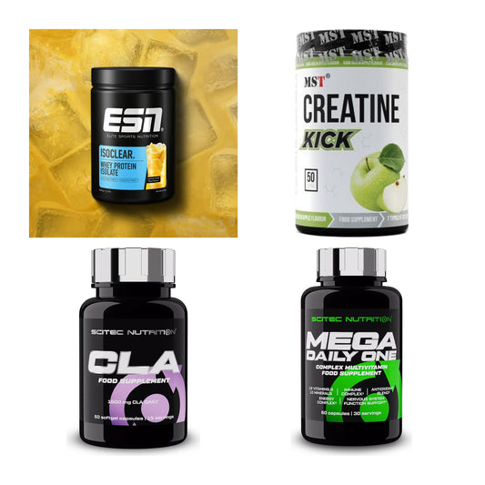 Wettkampfvorbereitung: ESN ISOCLEAR + MST Creatine + 2 weitere – alle enthaltenen Artikel