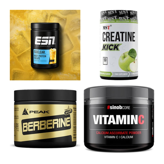 Wettkampfvorbereitung: ESN ISOCLEAR + MST Creatine + 2 weitere – alle enthaltenen Artikel