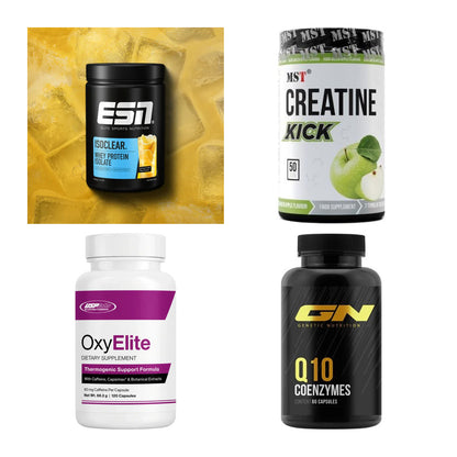 Wettkampfvorbereitung: ESN ISOCLEAR + MST Creatine + 2 weitere – alle enthaltenen Artikel