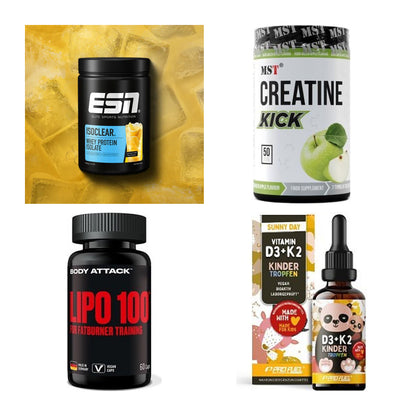 Wettkampfvorbereitung: ESN ISOCLEAR + MST Creatine + 2 weitere – alle enthaltenen Artikel