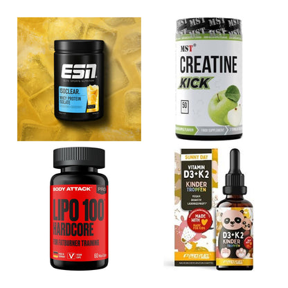 Wettkampfvorbereitung: ESN ISOCLEAR + MST Creatine + 2 weitere – alle enthaltenen Artikel