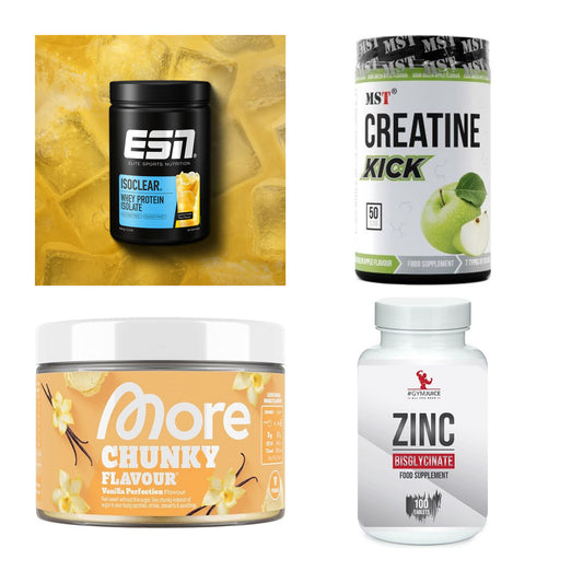Wettkampfvorbereitung: ESN ISOCLEAR + MST Creatine + 2 weitere – alle enthaltenen Artikel