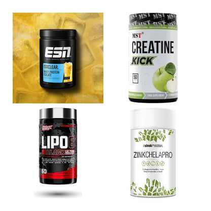 Wettkampfvorbereitung: ESN ISOCLEAR + MST Creatine + 2 weitere – alle enthaltenen Artikel