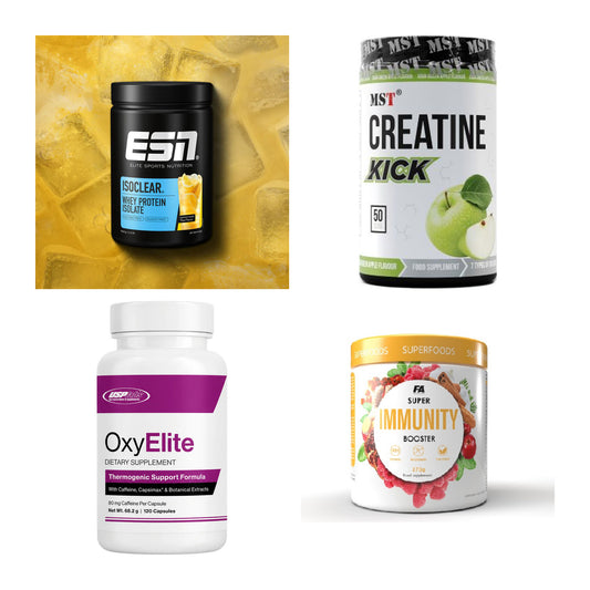 Wettkampfvorbereitung: ESN ISOCLEAR + MST Creatine + 2 weitere – alle enthaltenen Artikel
