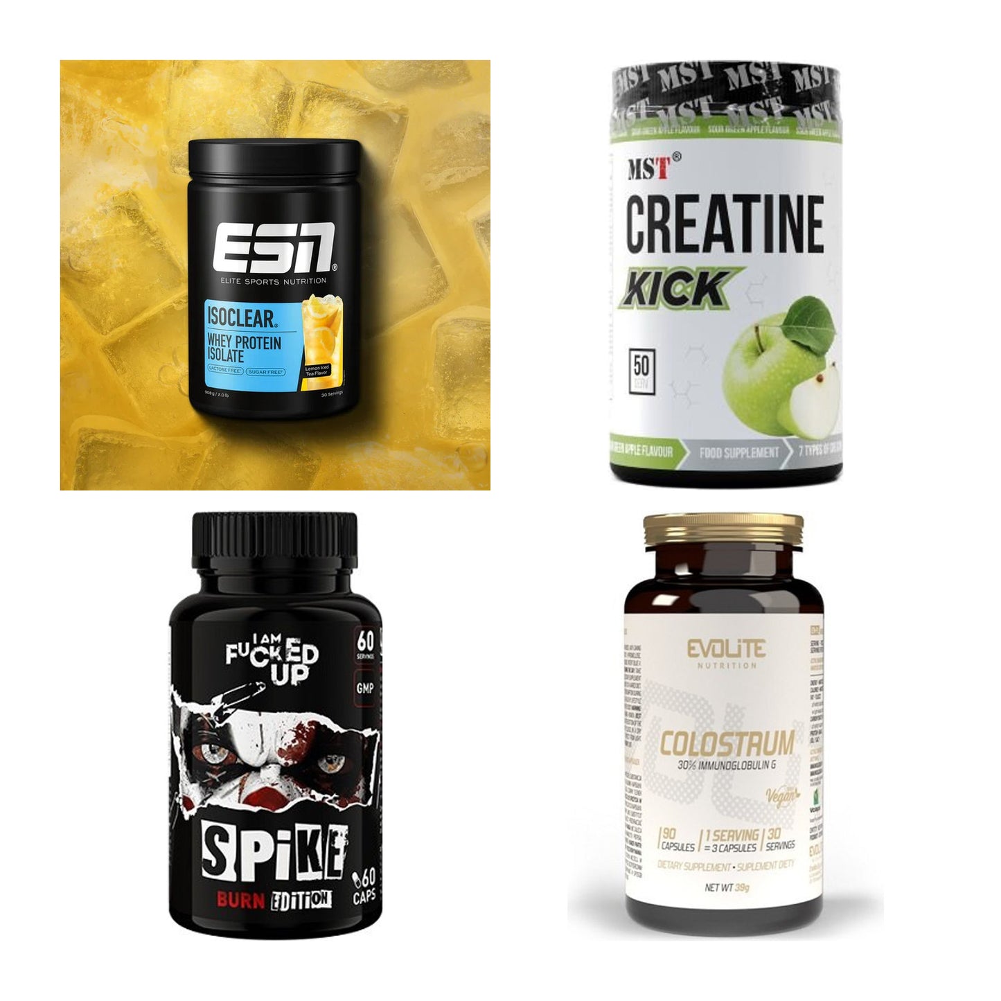 Wettkampfvorbereitung: ESN ISOCLEAR + MST Creatine + 2 weitere – alle enthaltenen Artikel