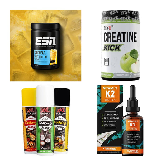 Wettkampfvorbereitung: ESN ISOCLEAR + MST Creatine + 2 weitere – alle enthaltenen Artikel