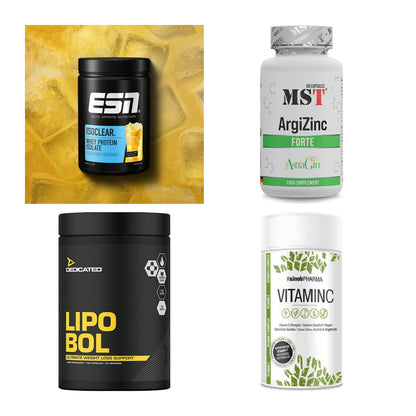 Wettkampfvorbereitung: ESN ISOCLEAR + MST ArgiZinc + 2 weitere – alle enthaltenen Artikel