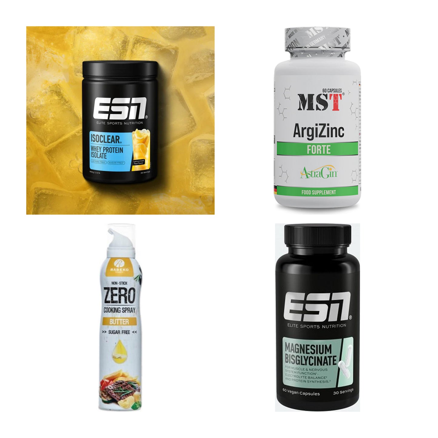 Wettkampfvorbereitung: ESN ISOCLEAR + MST ArgiZinc + 2 weitere – alle enthaltenen Artikel