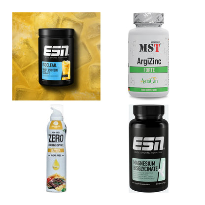 Wettkampfvorbereitung: ESN ISOCLEAR + MST ArgiZinc + 2 weitere – alle enthaltenen Artikel