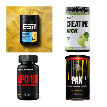 Wettkampfvorbereitung: ESN ISOCLEAR + MST Creatine + 2 weitere – alle enthaltenen Artikel