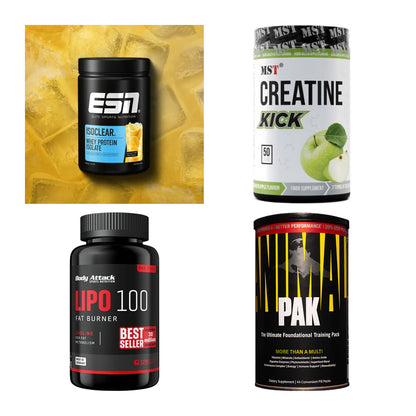 Wettkampfvorbereitung: ESN ISOCLEAR + MST Creatine + 2 weitere – alle enthaltenen Artikel