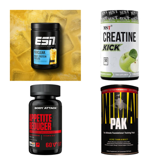Wettkampfvorbereitung: ESN ISOCLEAR + MST Creatine + 2 weitere – alle enthaltenen Artikel