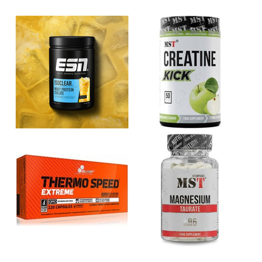 Wettkampfvorbereitung: ESN ISOCLEAR + MST Creatine + 2 weitere – alle enthaltenen Artikel