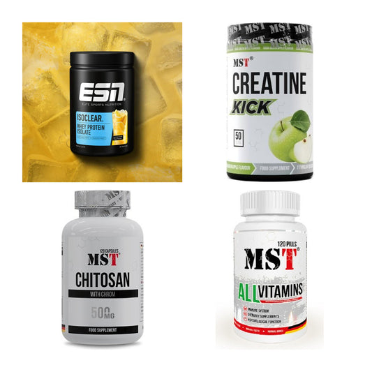 Wettkampfvorbereitung: ESN ISOCLEAR + MST Creatine + 2 weitere – alle enthaltenen Artikel