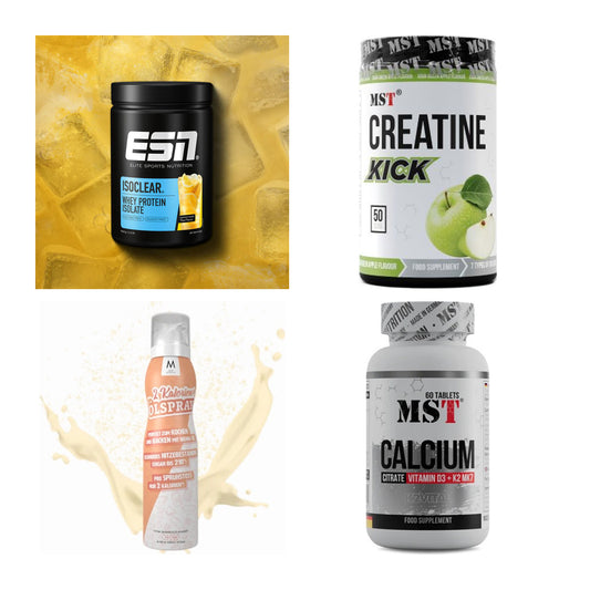 Wettkampfvorbereitung: ESN ISOCLEAR + MST Creatine + 2 weitere – alle enthaltenen Artikel