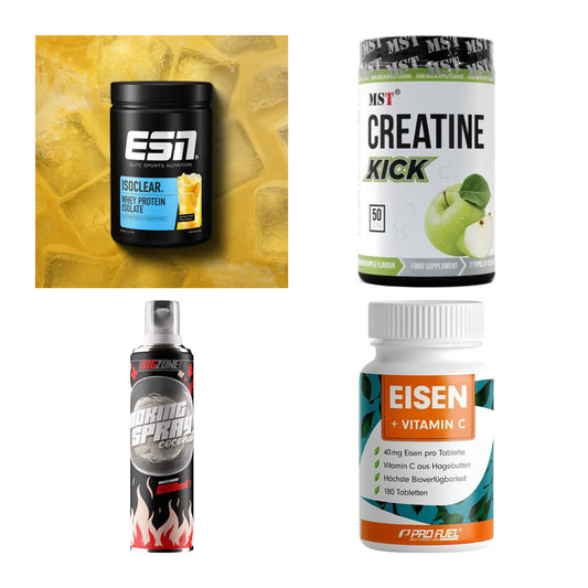 Wettkampfvorbereitung: ESN ISOCLEAR + MST Creatine + 2 weitere – alle enthaltenen Artikel