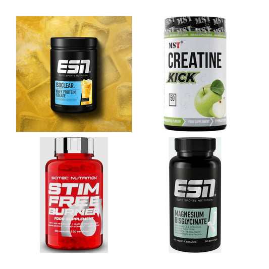 Wettkampfvorbereitung: ESN ISOCLEAR + MST Creatine + 2 weitere – alle enthaltenen Artikel