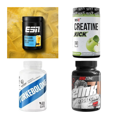 Wettkampfvorbereitung: ESN ISOCLEAR + MST Creatine + 2 weitere – alle enthaltenen Artikel