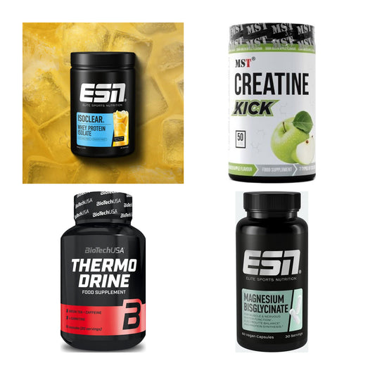Wettkampfvorbereitung: ESN ISOCLEAR + MST Creatine + 2 weitere – alle enthaltenen Artikel