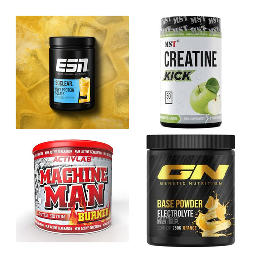 Wettkampfvorbereitung: ESN ISOCLEAR + MST Creatine + 2 weitere – alle enthaltenen Artikel
