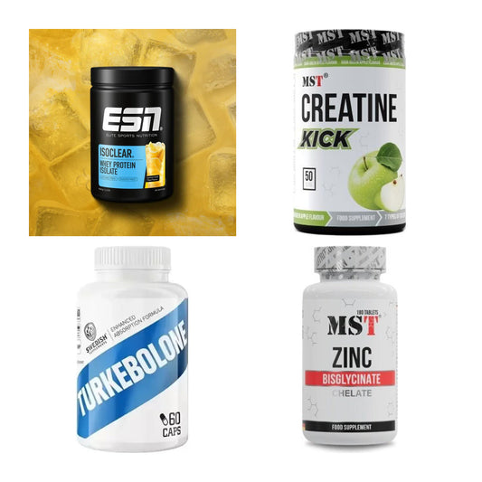 Wettkampfvorbereitung: ESN ISOCLEAR + MST Creatine + 2 weitere – alle enthaltenen Artikel