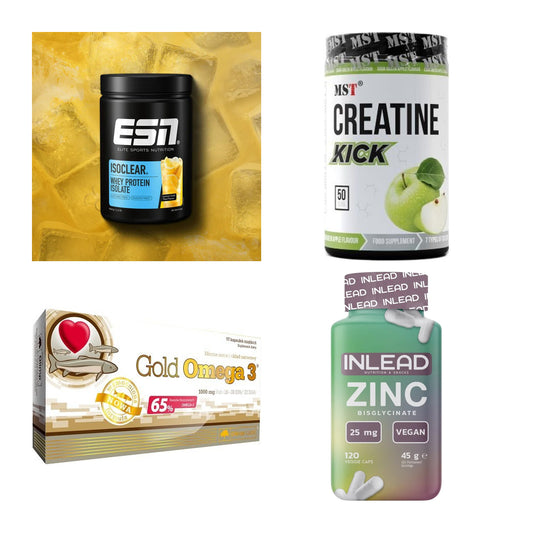 Wettkampfvorbereitung: ESN ISOCLEAR + MST Creatine + 2 weitere – alle enthaltenen Artikel