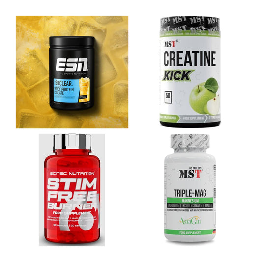 Wettkampfvorbereitung: ESN ISOCLEAR + MST Creatine + 2 weitere – alle enthaltenen Artikel
