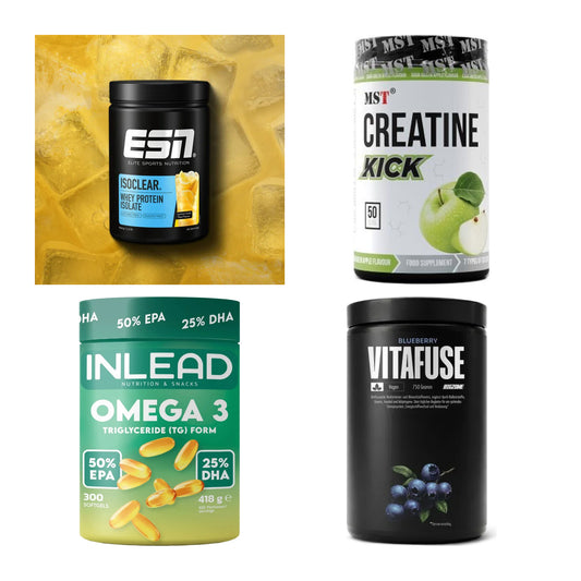 Wettkampfvorbereitung: ESN ISOCLEAR + MST Creatine + 2 weitere – alle enthaltenen Artikel
